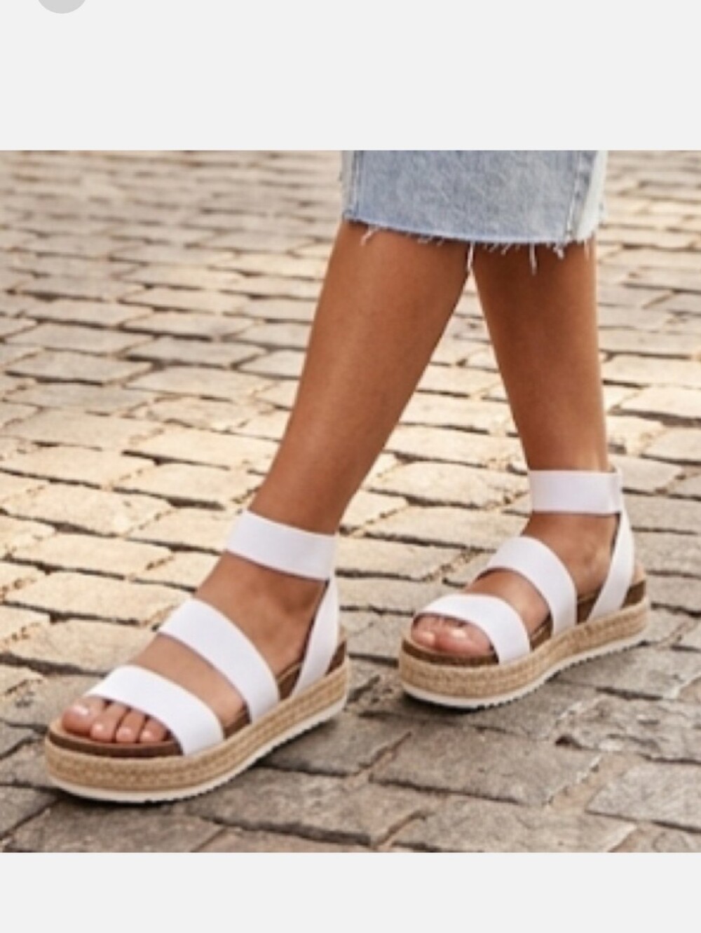 Madden Girl NWOT White Triple-Strap Espadrille Platform Sandals